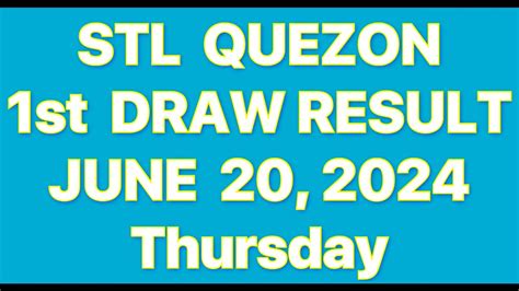stl quezon live draw today youtube|STL Quezon 1st draw result today live 05 July 2024 .